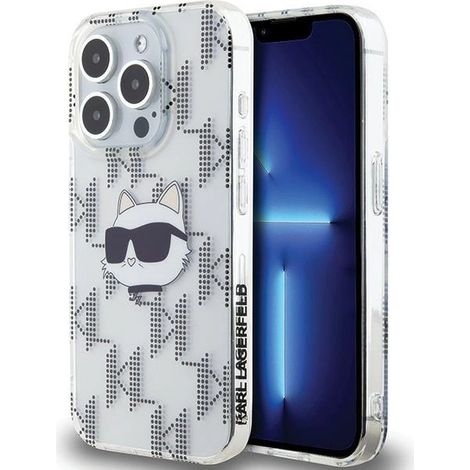 Karl Lagerfeld KLHCP15XHKLPCHT iPhone 15 Pro Max 6,7 transparente Hartschalen-Hülle IML Choupette Kopf & Monogramm (1/5)
