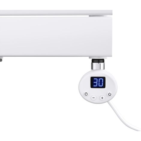Mai & Mai Barra Riscaldante per Termosifoni,Asta Riscaldante in Acciaio Inox,Resistenza Elettrica 600W con Termostato e Display LCD, Bianco per Radiatori da Bagno e Scaldasalviette