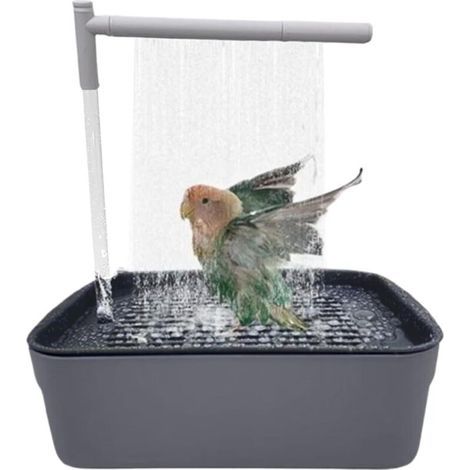 Bain d'oiseaux rechargeable – Baignoire pour perroquet Douche automatique pour perruches, baignoire silencieuse avec robinet de circulation, accessoires de bain pour inséparables, pinsons, perruches (1/4)