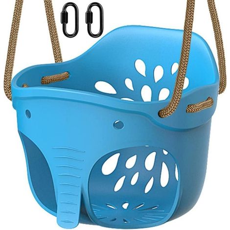 Schaukel Babyschaukel Eimersitz Seil130200cm Blau Elefant 1 Pack Blau (1/5)