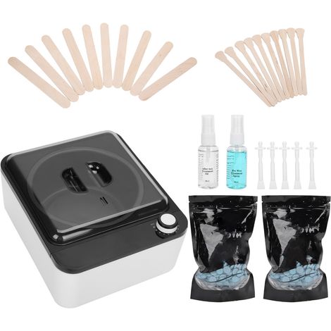 Kit de 8 pièces pour l'épilation à la cire (corps et aisselles), appareil de fonte de cire en grains, prise UE 220 V (1/5)