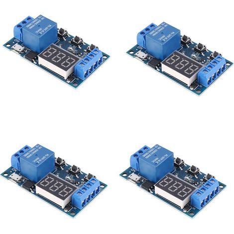 4 modules de temporisation numérique HW-521 à relais unidirectionnel avec temporisateur et circuit imprimé. (1/5)