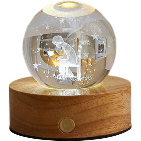 Veilleuse boule de cristal neuve,USBChargement, écran tactile tricolore, gradation progressive (1/5)