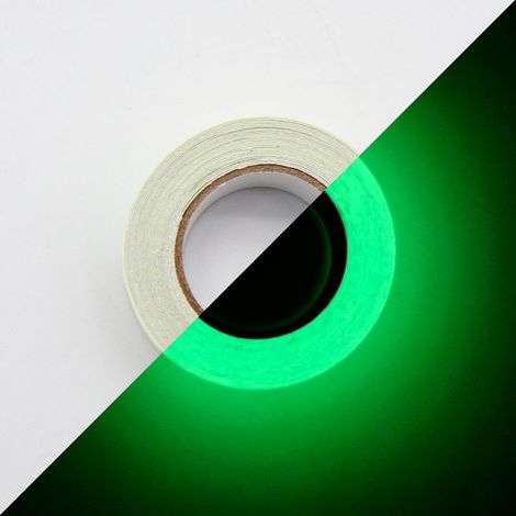 Ruban adhésif lumineux avec logo, autocollant de sécurité pour les situations d'urgence dans l'obscurité, décoration intérieure, articles de fête décoratifs, largeur 1 cm (bleu, 1 pièce)