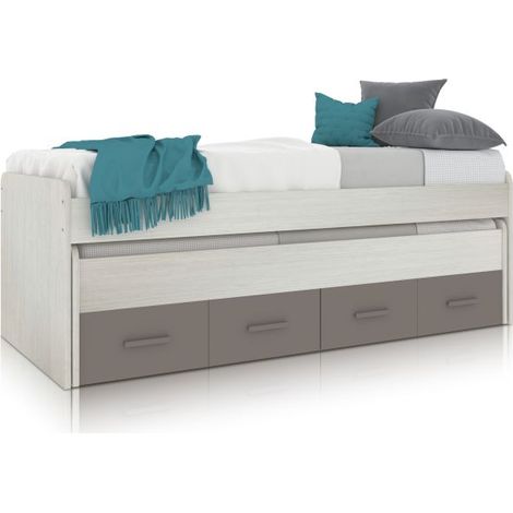 Cama doble juvenil Axim Blanco Alpes - Basalto (ancho) x 69cm (alto) (1/5)