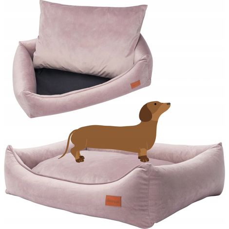 Comodo divano con cuscino CHIHUAHUA York Maltese 70x55x18 cm Ucraina ROSA (1/5)