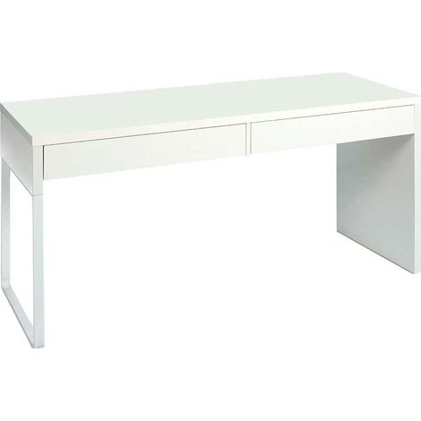Mesa escritorio reversible 2 cajones Dallas en acabado blanco 138 cm(ancho), 75 cm(alto), 50 cm(fondo)
