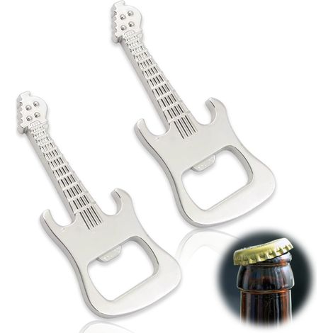 2 ouvre-bouteilles guitare en aluminium, 8,41 cm, avec porte-clés, pour bar, cuisine, pique-niques et fêtes (1/5)