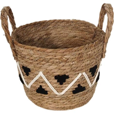 Dekorativer Aufbewahrungskorb aus Palmen und Seegras, natürlicher Stil, perfekt zum Schmücken Ihres Zuhauses und zum Organisieren von Räumen