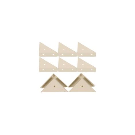 Équerres D'angle Triangulaires Renforcées 90° 10 Pièces, Supports en Métal Peint Crème Épais, Grand Format pour Lit, Meubles et Étagères, Fixation Stable et Solide pour (1/4)