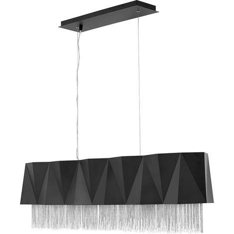 Suspension à 6 lumières Elstead Zuma, noir satiné, argent, E27 (1/4)