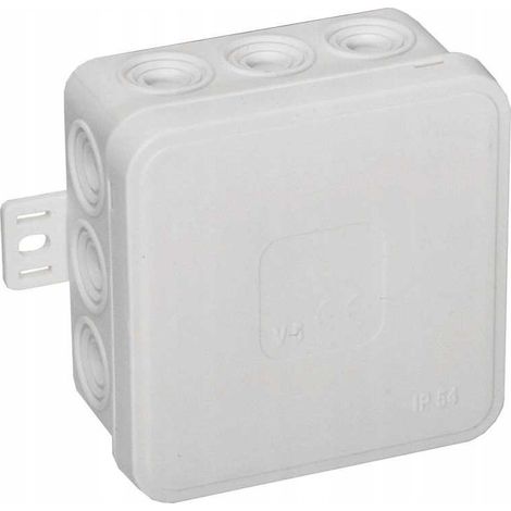 Caja flexible V7 de 100x100x41 mm con sistema de clic, color blanco. (1/2)