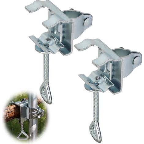 2 Pièces Support Parasol Balcon, Pince Réglable 22-32mm sans Perçage, Fixation Rambarde Balustrade Table, Clip Extérieur pour Terrasse Jardin Patio Camping Plage, Porte-Parasol Gain de Place Cour (1/5)