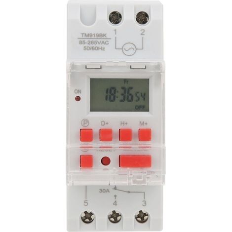 TM919BK 85265V AC 30A LCD 7 jours minuterie digitale programmable,interrupteur horaire programmable (1/5)