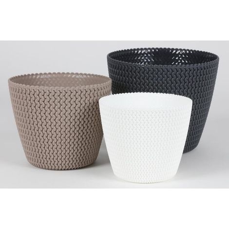 5x Blumentopf "Splofy" ø19 x H16cm Strick-Optik Pflanzenkübel (1/5)