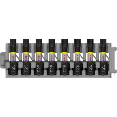Bosch Accessories 2608522381 2608522381 Jeu d'embouts à visser impact Control, 8 pièces, avec T25, 25 mm 25 mm