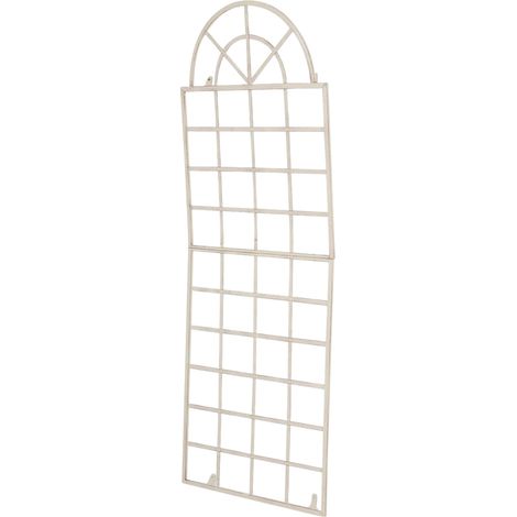 Supporto a muro traliccio 180 x 70 cm decorazione giardino piante rampicanti in metallo crema invecchiato 100003908 (1/5)