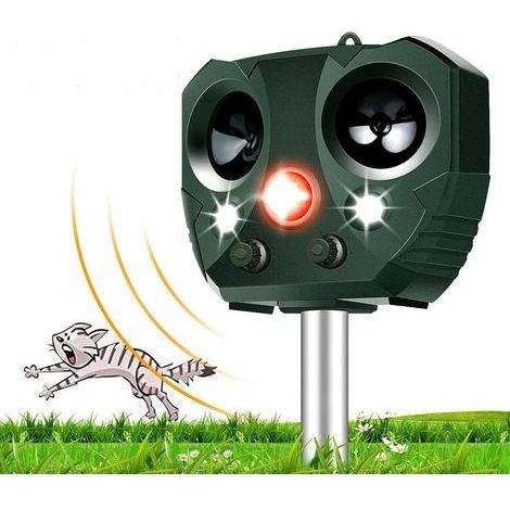 Wasserdichter, solarbetriebener Ultraschall-Tierabwehrer mit Bewegungssensor, Blitzlicht und USB-Aufladung wirksames Abwehrmittel für Hunde, Katzen, Rehe, Waschbären, Kaninchen, Eichhörnchen, Vögel, B (1/5)