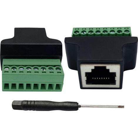 RJ45 Borne à vis RJ45 8P 8C Femelle à 8Pin Femelle Boulon Bornes à Vis Ethernet Network Pluggable Type Jack Plug pour AV CCTV UTP DVR Cat5 Cat6 Cat7 Coupler (1/5)
