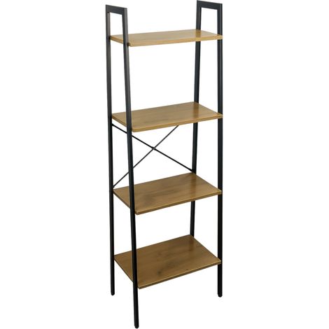Mensola in legno di ontano scuro per il soggiorno, stile rustico BEGRYF 56x34x137