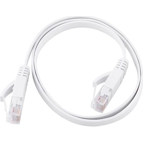 LYERCW - Câble Ethernet CAT6 blanc plat de 0,5 m (1/5)