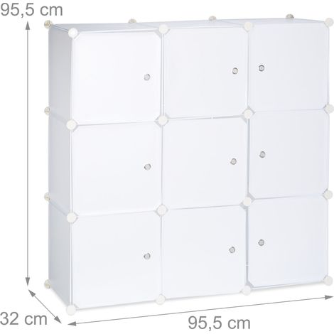 Estantería de almacenamiento modular práctica 95,5 x 95,5 x 32 cm de plástico blanco 130006758 (1/4)