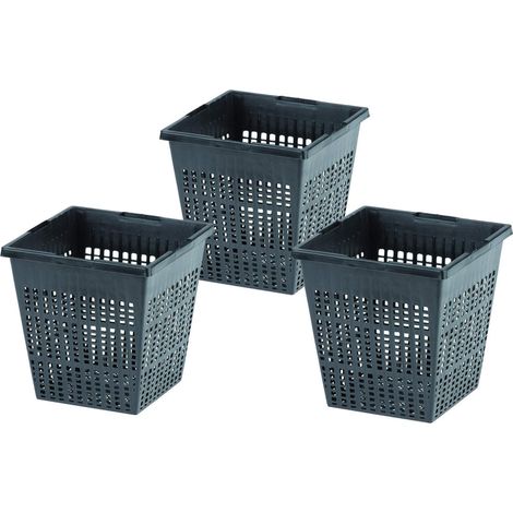 Lot de 3 Paniers, taille 11 x 11 x 11 cm, pour bassin aquatique - animallparadise