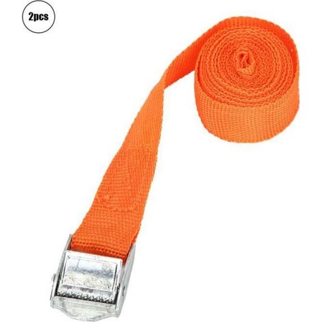 Sangle d'arrimage - - Tendeur à cliquet - 2 pièces - 2,5 m - Polyester résistant (1/4)