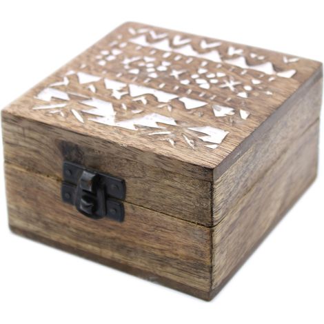 Boîte en bois lavé blanc - Conception slave 4x4- Vendu par 1 (1/4)