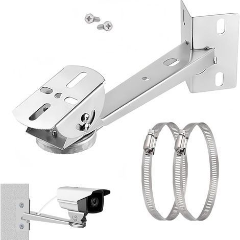 Support Camera, Support Camera Exterieur Acier Inoxydable, Support De Caméra De Surveillance Réglable 360° Support Bras D'extension pour Caméras De Surveillance Intérieures Et Extérieures (YC1050) (1/5)
