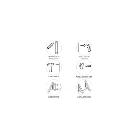 Étendoir à linge pliable double barre horizontale noire de 80 cm - sans perçage (1/5)