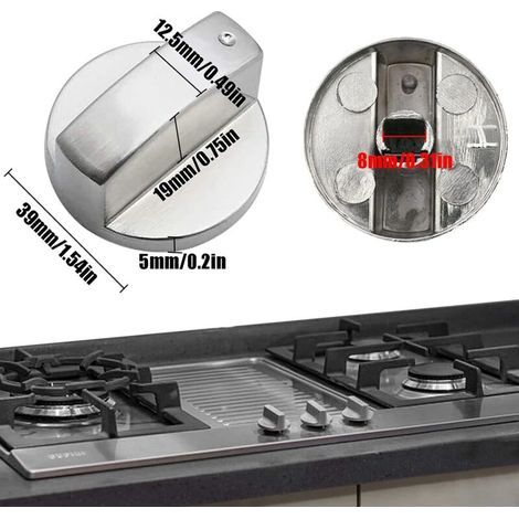 6 Pièces Bouton De Gaz 8mm Boutons De Cuisinière Universel Boutons Rotatif Interrupteur Cuisine Boutons De Commande à Gaz Universel En Métal Pour Cuisine Cuisinière Réchaud à Gaz (1/3)