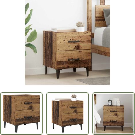 Holzwerkstoff - Bettschrank Altholz 40 x 35 x 47,5 cm Holzwerkstoff (1/5)