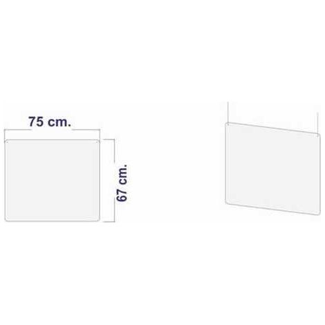 Pantalla policarbonato colgada 70x67cm.x3mm.