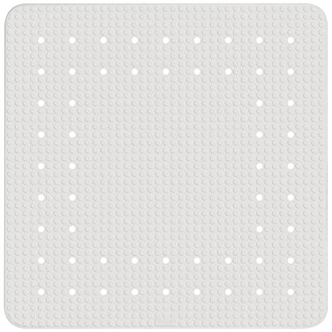 Wenko WK23135 Tappeto Antiscivolo per Doccia, Gomma Naturale, Bianco, 54x54cm (1/4)