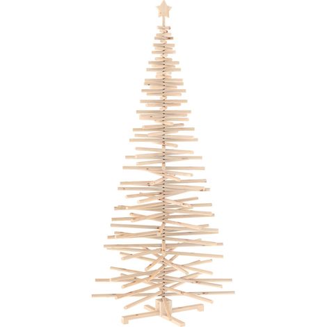 Holz Weihnachtsbaum KOTKA 240 cm Massives Kiefernholz Natürlich vidaXL (1/5)
