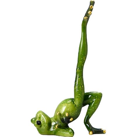 1 Statue de grenouille, Résine, 20 cm, Décoration yoga, Intérieur extérieur, Maison bureau jardin