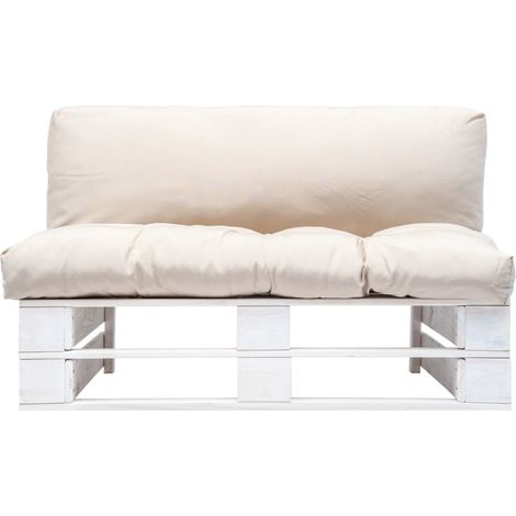 Maison Exclusive - Outdoor-Sofa Paletten mit Kissen in Sandfarben