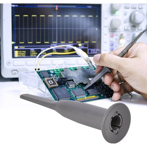 paire de capuchons de protection universels pour sonde d'oscilloscope avec crochet, gris (1/5)