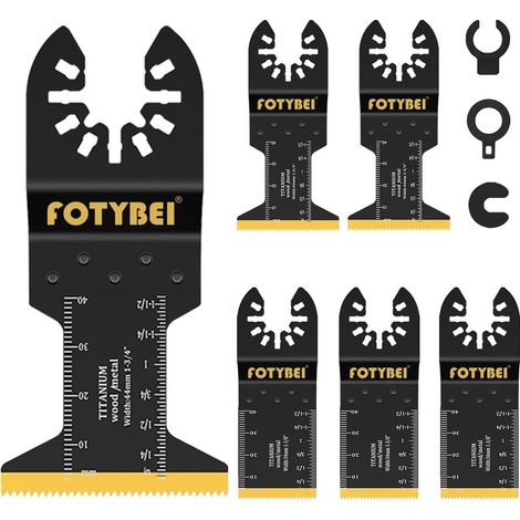 5 Stück – Oszillierende Sägeblätter – Multifunktionswerkzeug-Zubehör – Schneidet Holz, Metall und Kunststoff – Für Heimwerker und Bauprojekte – Silber – 34 mm und 44 mm (1/5)