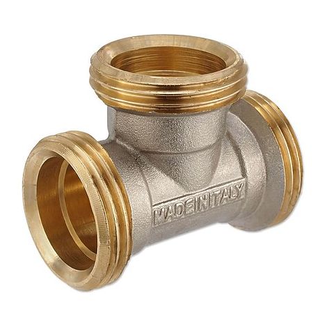 Messing T-Stück für Klemmringverschraubung 1'' Eurokonus