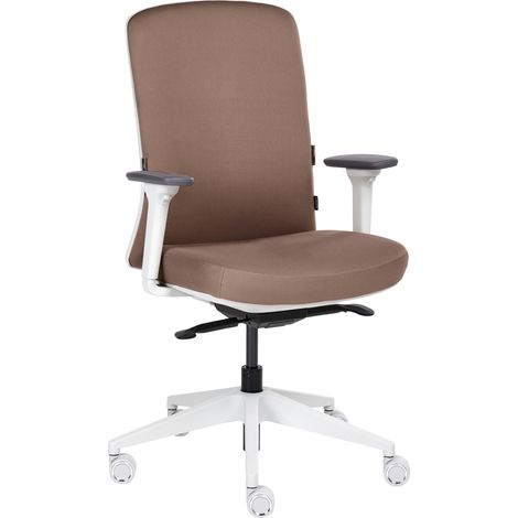 Silla de oficina ergonómica respaldo ajustable asiento deslizante reposabrazos ajustables soporte lumbar marrón Kamilon (1/5)