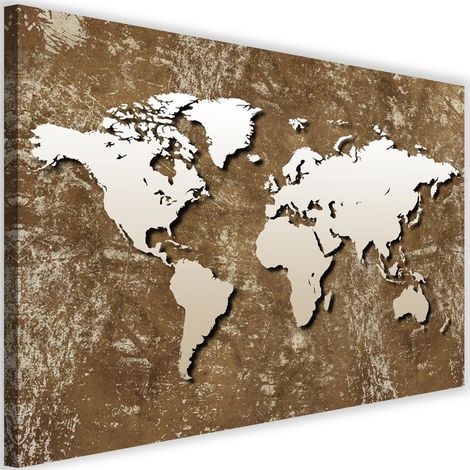 Tableau déco Carte du monde abstraction marron 60x40 (1/5)