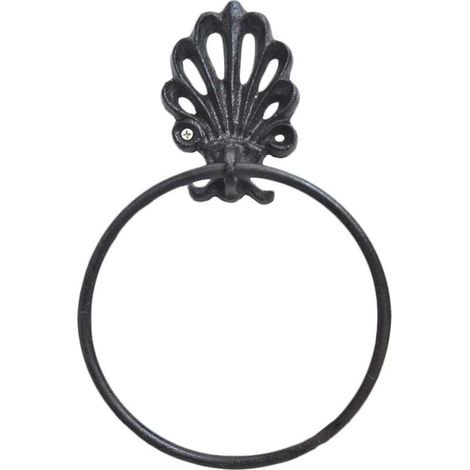 Anneau à Serviette Rétro en Fer Forgé Porte-Serviette Porte-Serviette en Papier Porte-Serviette De Toilette Suspendu Serviette Cintre Salle De Bains Montage Mural Accessoires (1/4)
