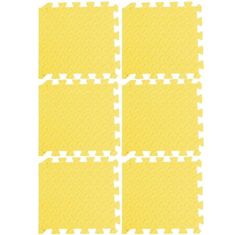 Tapis de sol enfant en mousse EVA, lot de 6, avec emboîtement et structure en puzzle. (1/5)