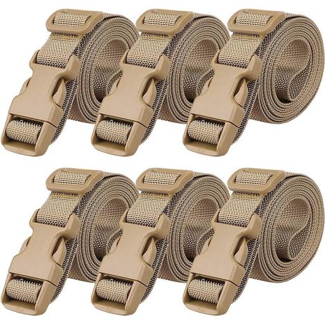sangle De Bagage 6 Pices (marron) Accessoires De Voyage Rglables Boucle De Voyage Avec Sangle D'emballage Antidrapante (1/5)