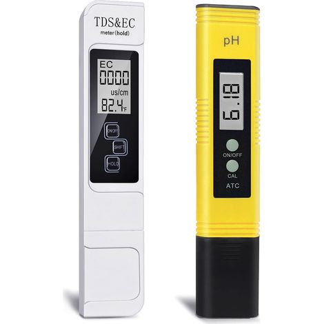 Testeur de Qualité de l'eau, Testeur PH Mètre Électronique, TDS&EC Mètre Température, Auto Calibration, TDS PH EC Température 4 en 1 Set pour Piscine, Aquarium, Aystème RO, Laboratoire (1/5)