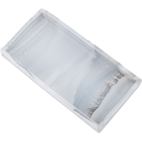 Plateau de rangement en silicone, en gel de silice, pour la cuisine, idéal pour trier les produits cosmétiques ou comme organisateur de cosmétiques pour la salle de bain ou la coiffeuse. Couleur marbr (1/5)