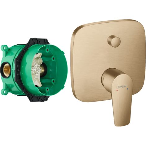 HANSGROHE Talis E frontal para mezclador empotrado para bañera y ducha Bronce cepillado con cuerpo empotrado