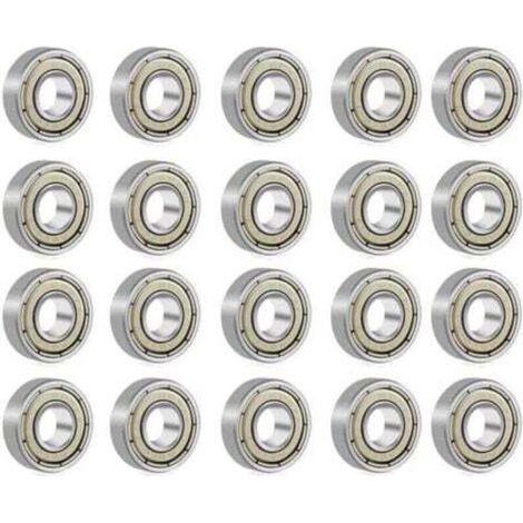 608 ZZ Doppelt abgedichtete Metallkugellager für Rollschuhe, Skateboards, Longboards und Waveboards, 8x22x7 mm, 20 Stück (1/4)
